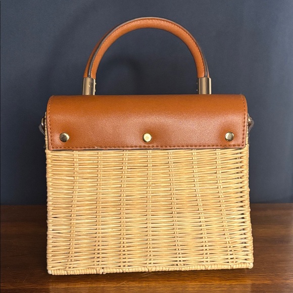 Mango Tan and Cream Woven Satchel - Picture 6 of 6